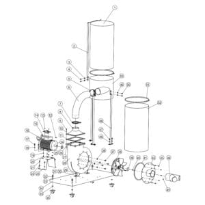 Model 60-150:  1.5 HP Dust Collector