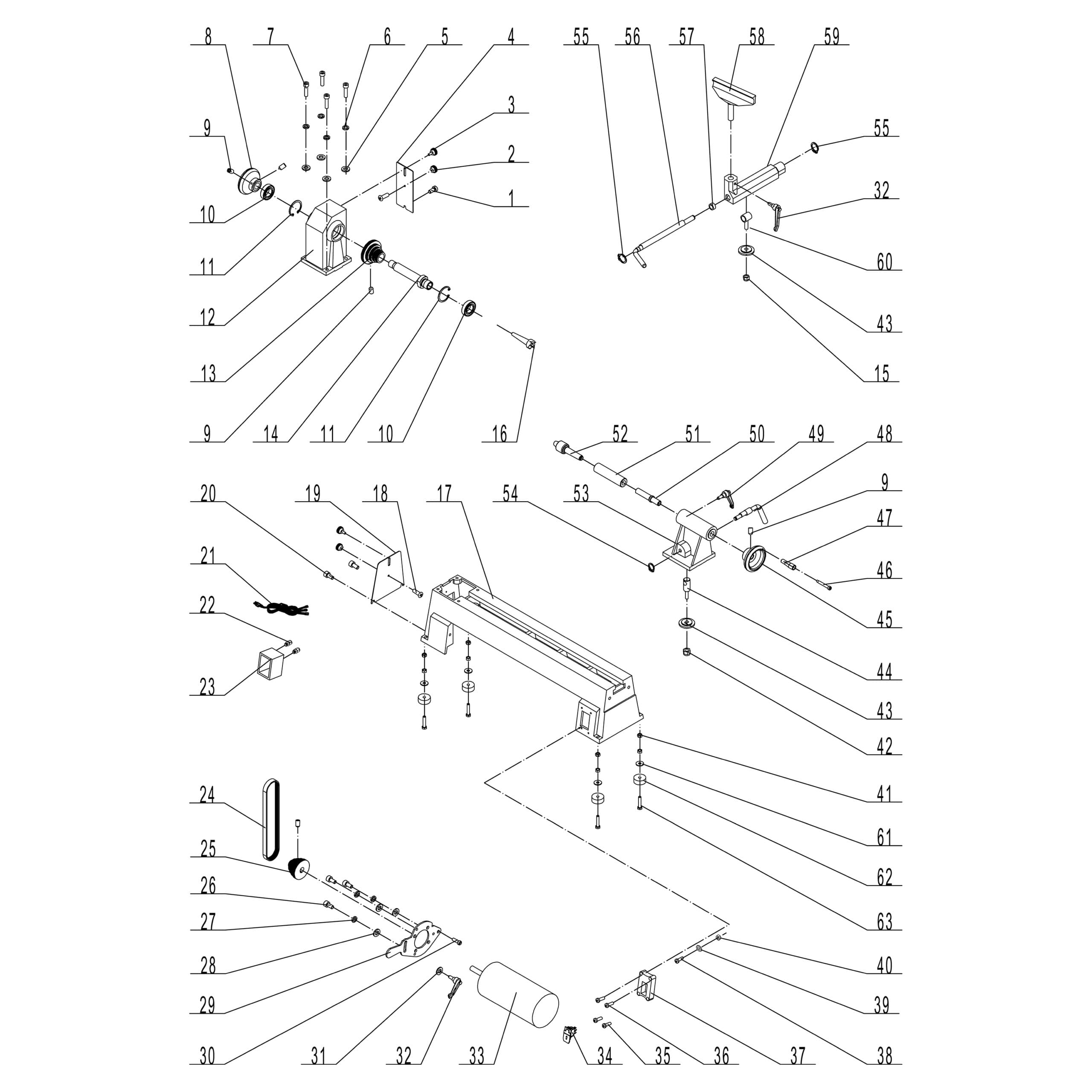 Model 70-105: 10″ x 18″ Mini Lathe