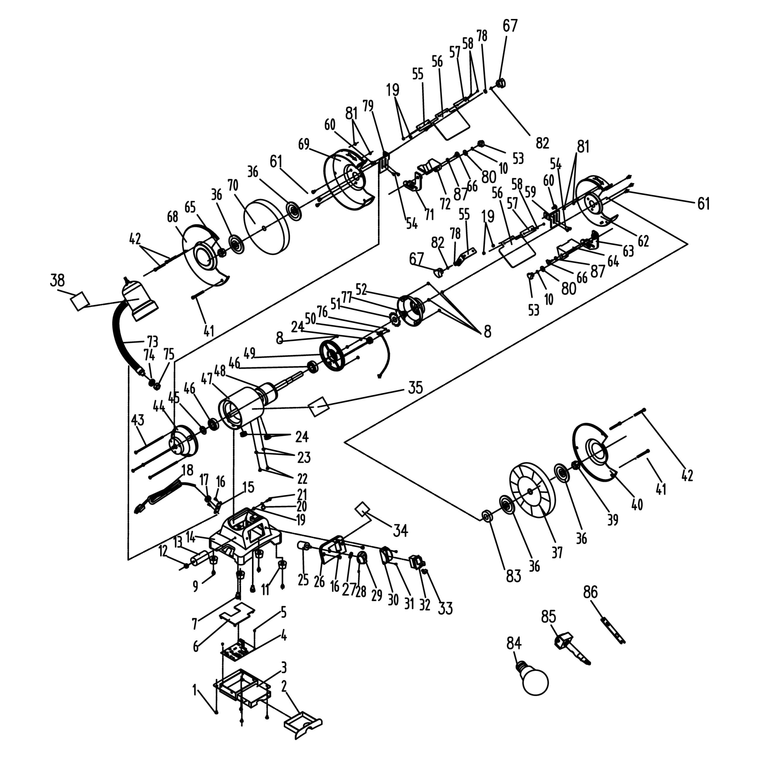 Model 80-800VS: <br/> 8” Variable Speed Bench Grinder
