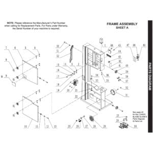 Model 10-324TG:  14″ Bandsaw Parts