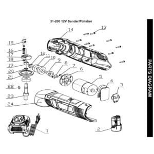 Model 31-200: 12V Li Cordless Sander/ Polisher Parts