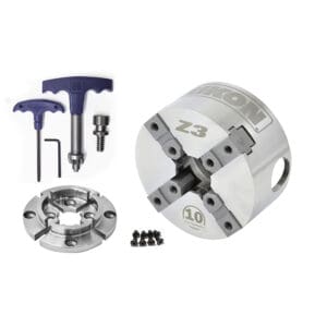 71-103: Z3 Chuck, 50mm Jaw, Woodscrew and Chuck Key-Direct Thread 1" x 8 TPI