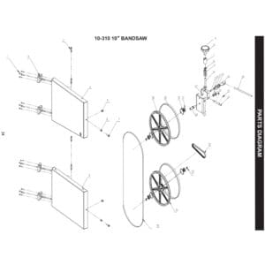 Model 10-310:  10′′ Bandsaw with Stand Parts
